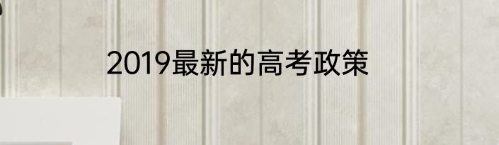2019最新的高考政策
