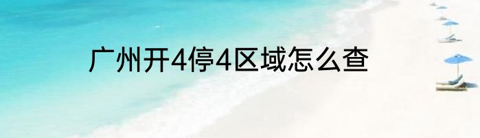 广州开4停4区域怎么查