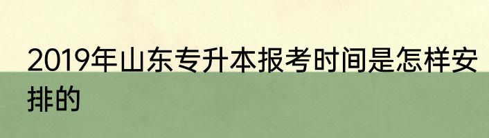 2019年山东专升本报考时间是怎样安排的