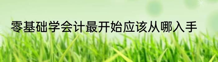 零基础学会计最开始应该从哪入手