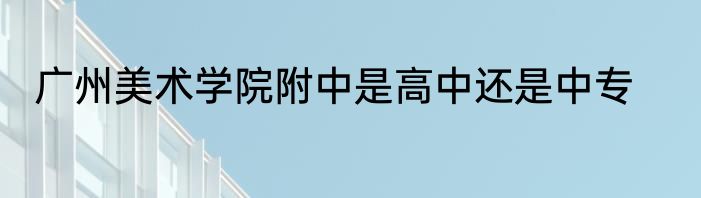 广州美术学院附中是高中还是中专
