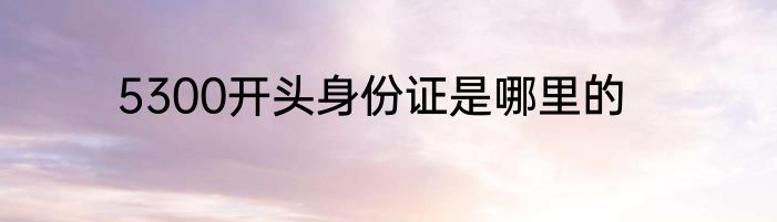 5300开头身份证是哪里的