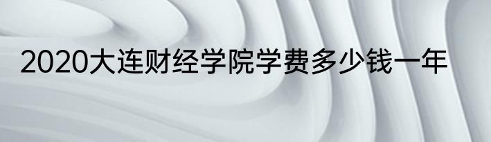 2020大连财经学院学费多少钱一年