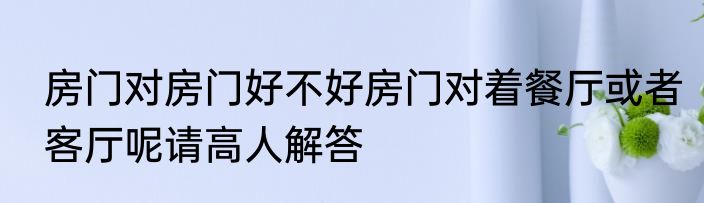 房门对房门好不好房门对着餐厅或者客厅呢请高人解答