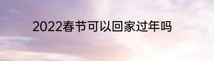 2022春节可以回家过年吗