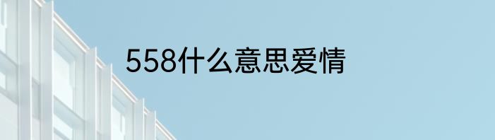 558什么意思爱情
