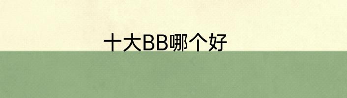 十大BB哪个好