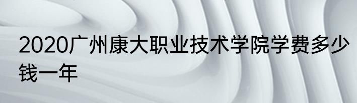 2020广州康大职业技术学院学费多少钱一年