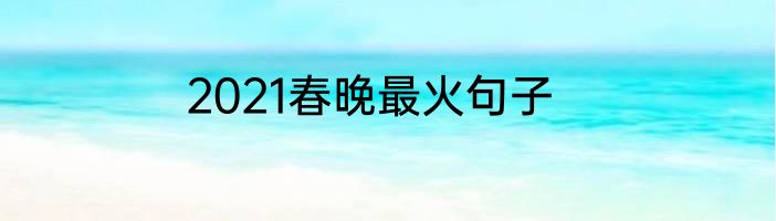 2021春晚最火句子