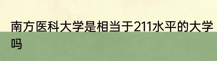 南方医科大学是相当于211水平的大学吗