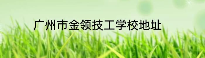 广州市金领技工学校地址