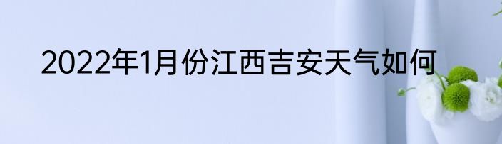 2022年1月份江西吉安天气如何