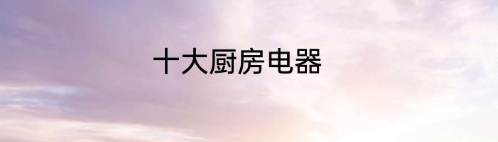 十大厨房电器