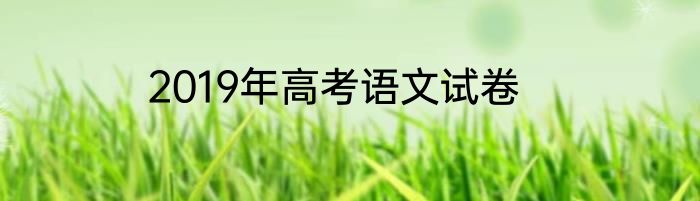 2019年高考语文试卷
