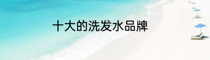 十大的洗发水品牌