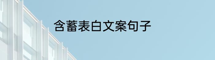 含蓄表白文案句子