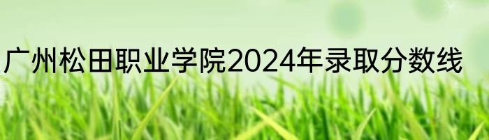 广州松田职业学院2024年录取分数线