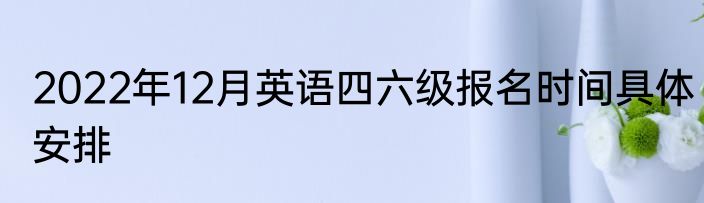 2022年12月英语四六级报名时间具体安排