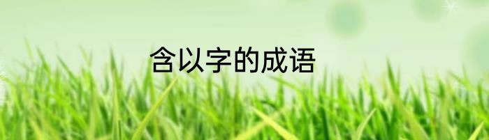 含以字的成语