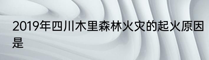 2019年四川木里森林火灾的起火原因是