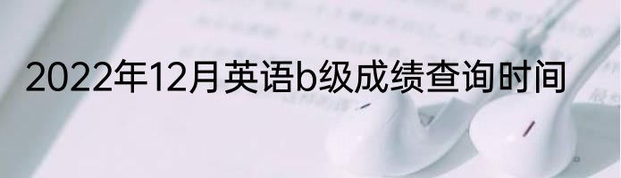 2022年12月英语b级成绩查询时间