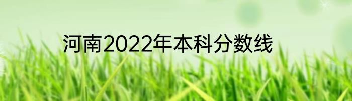 河南2022年本科分数线