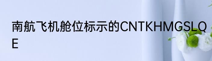 南航飞机舱位标示的CNTKHMGSLQE