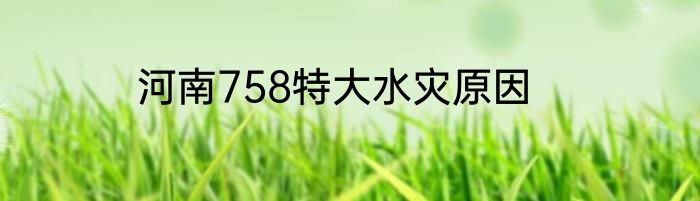 河南758特大水灾原因