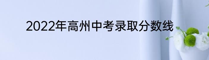 2022年高州中考录取分数线