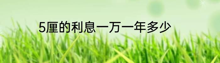 5厘的利息一万一年多少