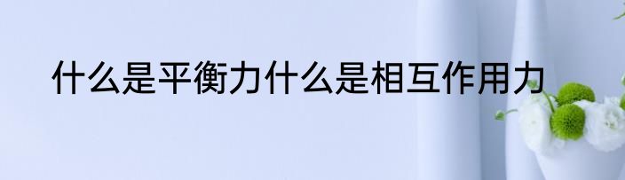 什么是平衡力什么是相互作用力