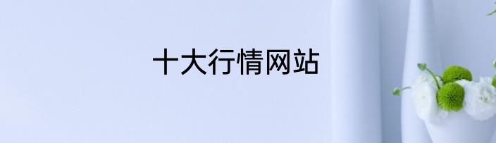 十大行情网站