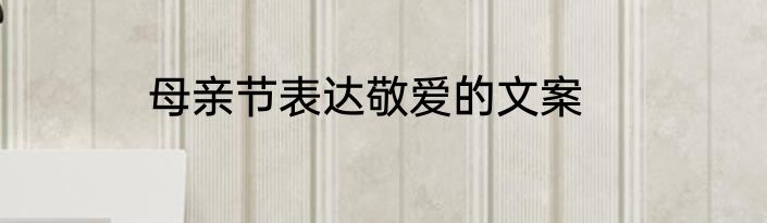 母亲节表达敬爱的文案