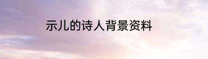 示儿的诗人背景资料