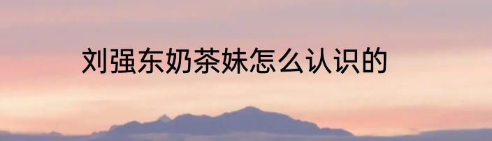 刘强东奶茶妹怎么认识的