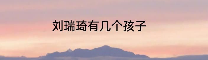 刘瑞琦有几个孩子