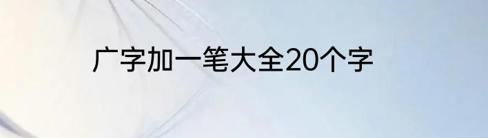 广字加一笔大全20个字
