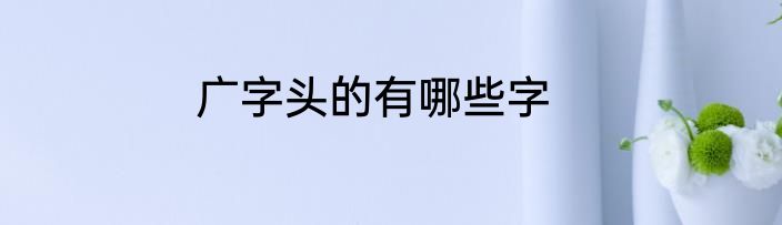 广字头的有哪些字