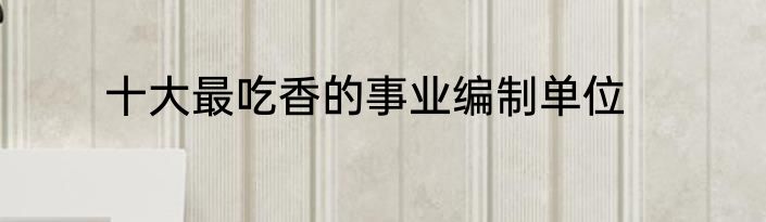 十大最吃香的事业编制单位