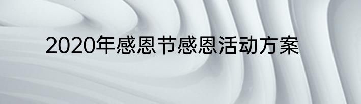 2020年感恩节感恩活动方案