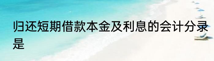 归还短期借款本金及利息的会计分录是