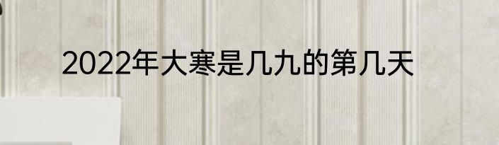 2022年大寒是几九的第几天