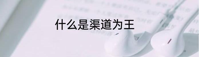 什么是渠道为王