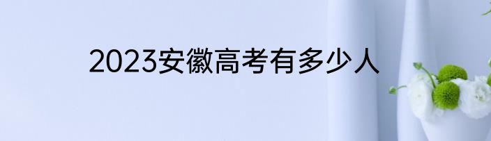 2023安徽高考有多少人