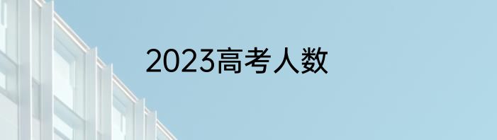 2023高考人数