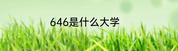 646是什么大学