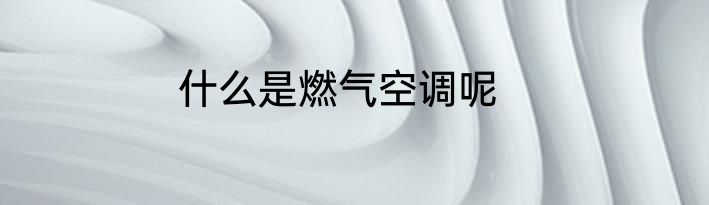 什么是燃气空调呢