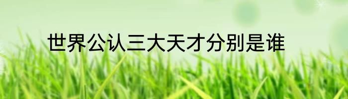 世界公认三大天才分别是谁
