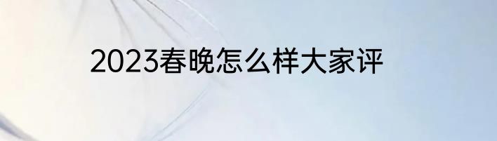 2023春晚怎么样大家评