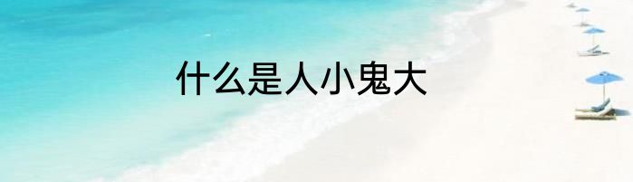 什么是人小鬼大
